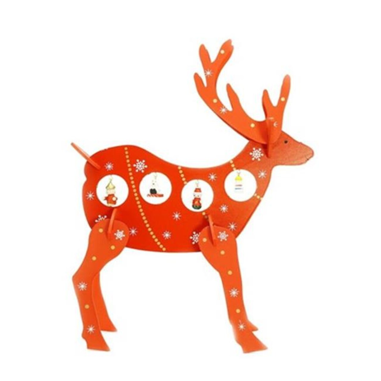 NorthLight 14 in. Decorative Red Wooden Reindeer Cut-Out Christmas Table Top Decoration